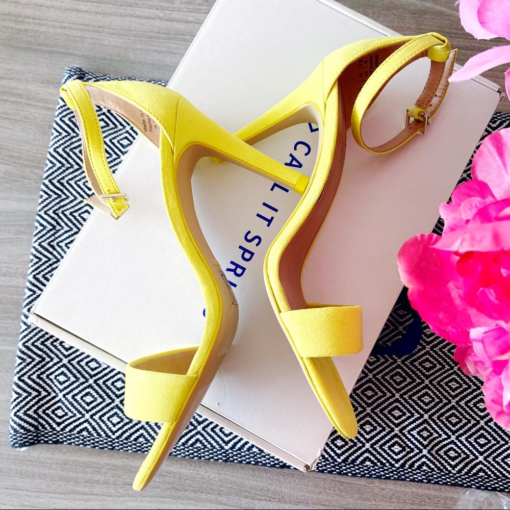 Call It Spring Yellow/Neon Green Suede Heels